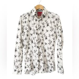 Politix Men’s‎ Friday Night Monochrome Floral Button Down Dress Shirt Size Large